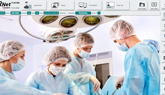 ORNet user Interface with integrated medical devices